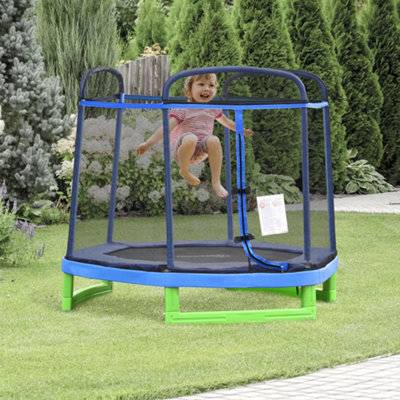 HOMCOM 7FT Kids Trampoline Jumper Safety Enclosure for 3 12 Year