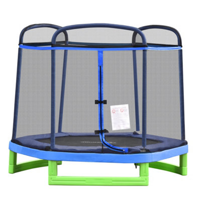 HOMCOM 7FT Kids Trampoline Jumper Safety Enclosure for 3-12 Year