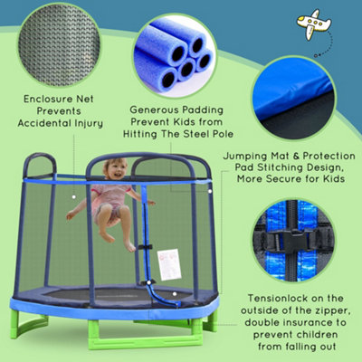 HOMCOM 7FT Kids Trampoline Jumper Safety Enclosure for 3-12 Year