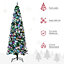 HOMCOM 7FT Tall Prelit Pencil Slim Artificial Christmas Tree with Realistic Branches, 350 Colourful LED Lights and 818 Tips