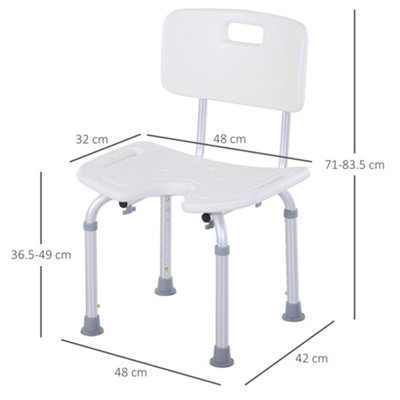 HOMCOM 8 Level Height Adjustable Bath Stool Spa Shower Chair