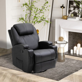 HOMCOM 8-Point Massage Recliner Chair Sofa Rocking Swivel W/ Remote Control