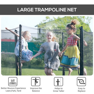 HOMCOM 8' Trampoline Bounce Safety Fence Round Trampoline Enclosure Net 6 Poles