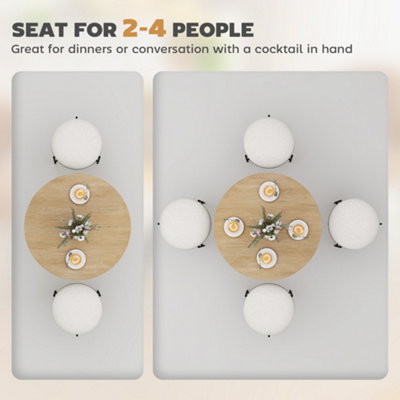 HOMCOM 80cm Round Dining Table, Industrial Kitchen Table with Steel Legs