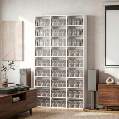 HOMCOM 835 CD/500 DVD Storage Unit, Blu-ray Media Storage Shelf, White