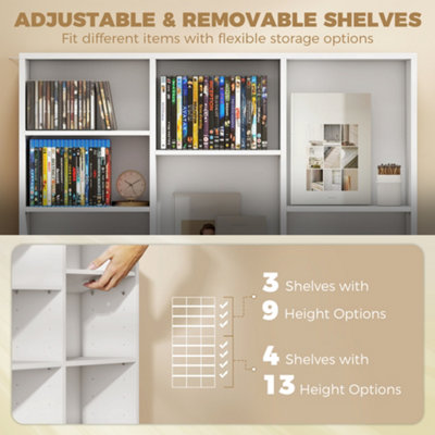 HOMCOM 835 CD/500 DVD Storage Unit, Blu-ray Media Storage Shelf, White