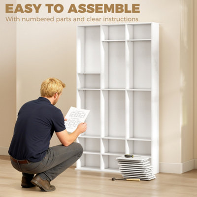HOMCOM 835 CD/500 DVD Storage Unit, Blu-ray Media Storage Shelf, White