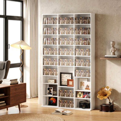 HOMCOM 835 CD/500 DVD Storage Unit, Blu-ray Media Storage Shelf, White