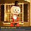HOMCOM 8ft Christmas Inflatable Decoration with Santa Claus on Snowman Hot Air Balloon, Blow Up Xmas Decor LED Lights
