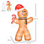 HOMCOM 8ft Christmas Inflatable Gingerbread Man, Lighted for Home Indoor Outdoor Garden Lawn Decoration Party Prop