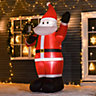 HOMCOM 8ft Christmas Inflatable Santa Holiday Yard Decoration with LED Lights, Indoor Outdoor Lawn Blow Up Decor