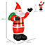 HOMCOM 8ft Christmas Inflatable Santa Holiday Yard Decoration with LED Lights, Indoor Outdoor Lawn Blow Up Decor