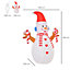 HOMCOM 8ft Christmas Inflatable Snowman with Candy, Rotating Lighted for Home Indoor Outdoor Garden Lawn Decoration Party Prop