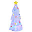 HOMCOM 8ft Inflatable Christmas Tree w/ Star and Multicolour Decorations LED Lighted for Garden Lawn Party Prop White
