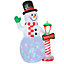 HOMCOM 8ft Tall Christmas Inflatable Snowman with Street Lamp, Lighted for Home Indoor Outdoor Garden Lawn Decoration Party Prop