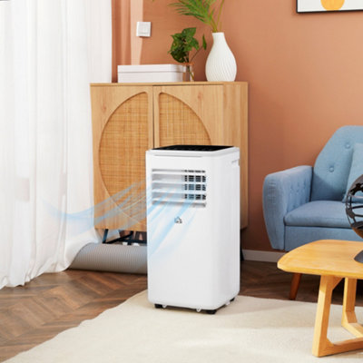 HOMCOM 9,000 BTU Portable Air Conditioner, Smart Home WiFi Compatible, Dehumidifier Cooling Fan, Remote, LED Display, 24H Timer