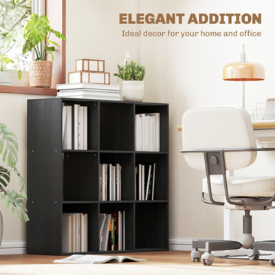 HOMCOM 9 Cube Storage Unit Cabinet Bookcase Display Shelves, Black