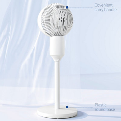 HOMCOM 9 Inch Air Circulator Fan 70 Degree Oscillation Carry Handle White