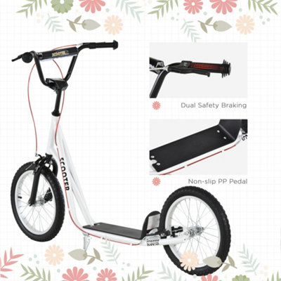 HOMCOM 90-96cm Kids Kick Scooter w/ Adjustable Handlebar Inflatable ...