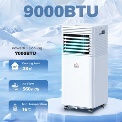 HOMCOM 9000 BTU Portable Air Conditioner 4 Modes LED Display Timer | DIY at  Bu0026Q