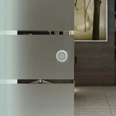 HOMCOM 90cm Sliding Glass Door Set Frosted Stripe w/ Handle Living Room Office