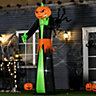 HOMCOM 9FT Inflatable Halloween Pumpkin Ghost with Build-in LED, Outdoor Lighted Blow Up Inflatables for Party Indoor,Garden, Lawn