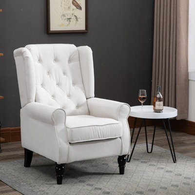 Cream tufted online accent chair