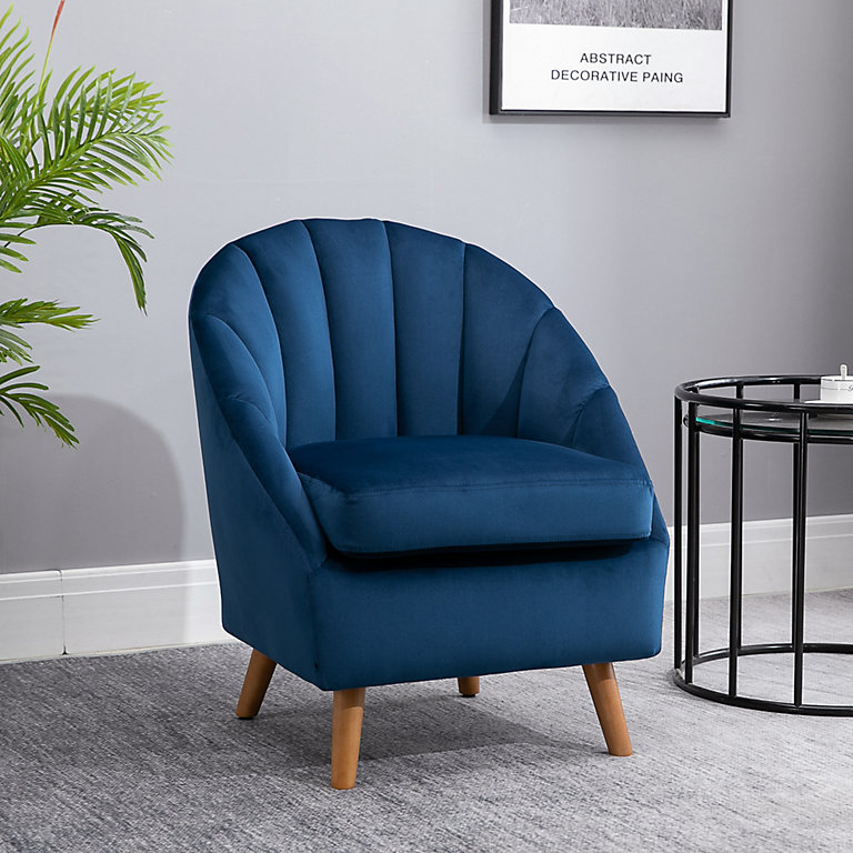 Homcom Accent Chair Velvet Fabric