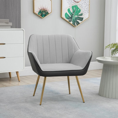 Light grey velvet 2024 accent chair