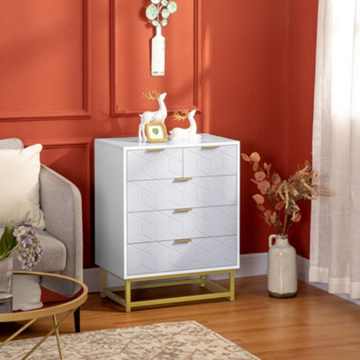 Homcom Accent Chest Of Drawers 5 Drawer Storage Organizer Unit For Bedroom~5056602907723 01c MP?$MOB PREV$&$width=768&$height=768