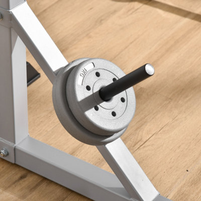 HOMCOM Adjust Pair of Barbell Squat Racks Stand Weight Lifting Bench ...