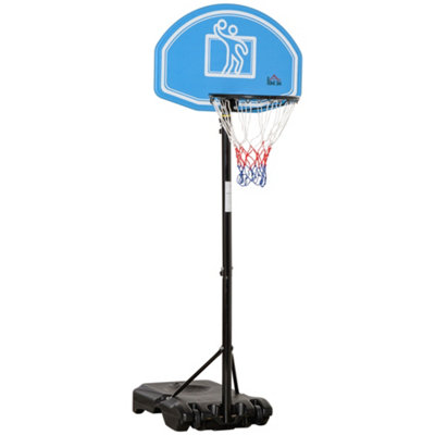 HOMCOM Adjustable Basketball Hoop Stand w/ Wheels and Weight Base, Blue