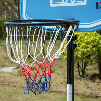 HOMCOM Adjustable Basketball Hoop Stand w/ Wheels and Weight Base, Blue
