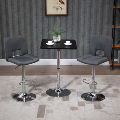 HOMCOM Adjustable Height Bar Table with Metal Frame and Square Tabletop
