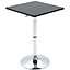 HOMCOM Adjustable Height Bar Table with Metal Frame and Square Tabletop