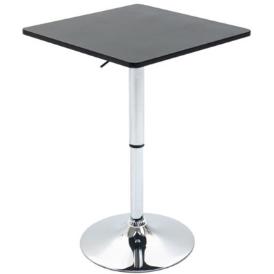 HOMCOM Adjustable Height Bar Table with Metal Frame and Square Tabletop