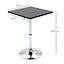 HOMCOM Adjustable Height Bar Table with Metal Frame and Square Tabletop