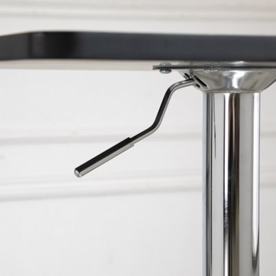 HOMCOM Adjustable Height Bar Table with Metal Frame and Square Tabletop