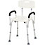 HOMCOM Adjustable Shower Chair Seat, Portable Medical Stool with Back and Armrest for Mobility
