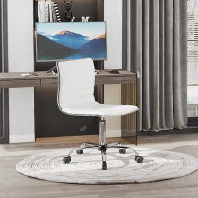 White ribbed deals desk chair