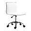 HOMCOM Adjustable Swivel Office Chair with Armless Mid-Back in PU Leather and Chrome Base - White