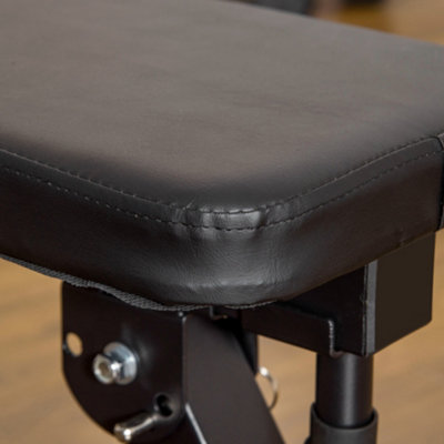HOMCOM Adjustable Weight Bench with Barbell Rack, Dip Station, Black
