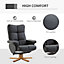 HOMCOM Adjustable Wooden Base PU Leather Recliner Swivel Chair and Ottoman Footrest with Storage (Black)