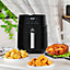 HOMCOM Air Fryer 1500W 4.5L with Digital Display Timer for Low Fat Cooking