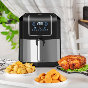 HOMCOM Air Fryer 1700W 6.5L with Digital Display Timer for Low Fat Cooking