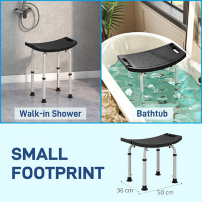HOCO Height Adjustable Shower Stool, Aluiniu Shower Chair, Non-Slip