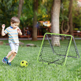 HOMCOM Angle Adjustable Rebounder Net Goal Training Set Football, Baseball Green