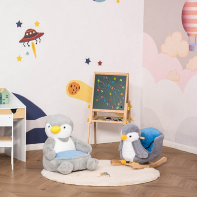 HOMCOM Animal Kids Sofa Chair Cartoon Penguin Plush Armchair 59 x 50 x ...