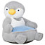 HOMCOM Animal Kids Sofa Chair Cartoon Penguin Plush Armchair 59 x 50 x 59cm Grey