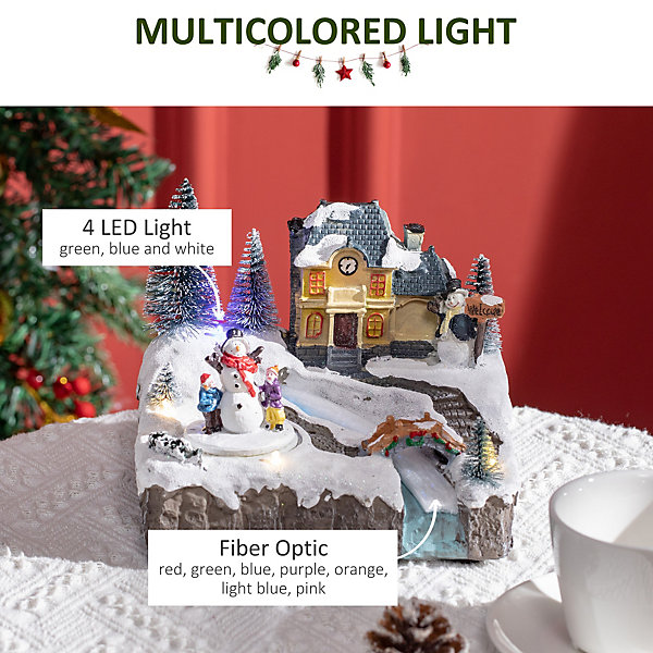 HOMCOM Animated Christmas Village Scene, Musical Holiday HOMCOM Animated Christmas Village Scene, Musical Holiday